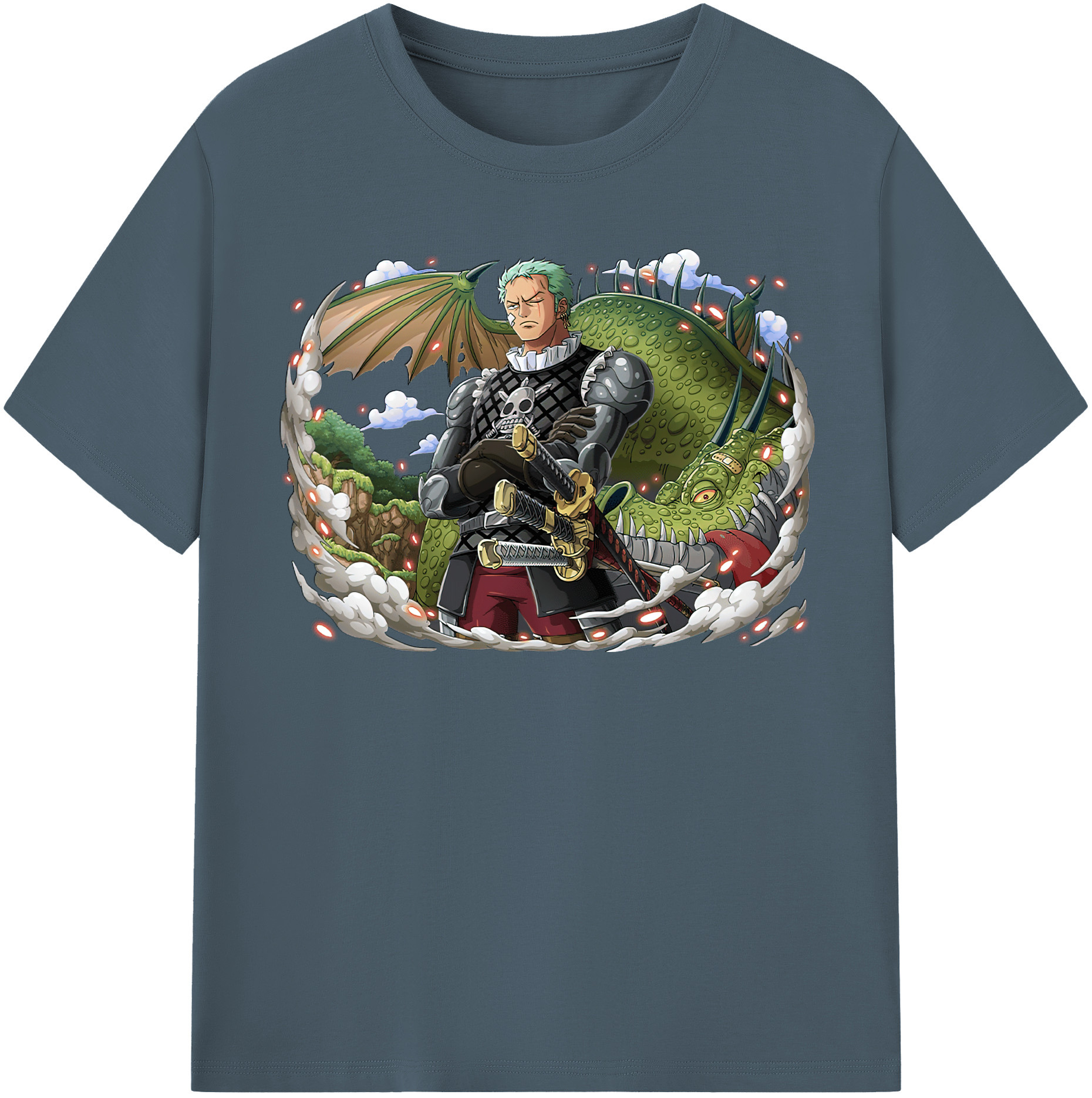 ワンピース ロロノア・ゾロ ONE PIECE Roronoa Zoro 綿100％半袖Tシャツ（フロントプリント）
